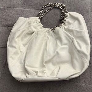 Badgley Mishka White Leather  Bag